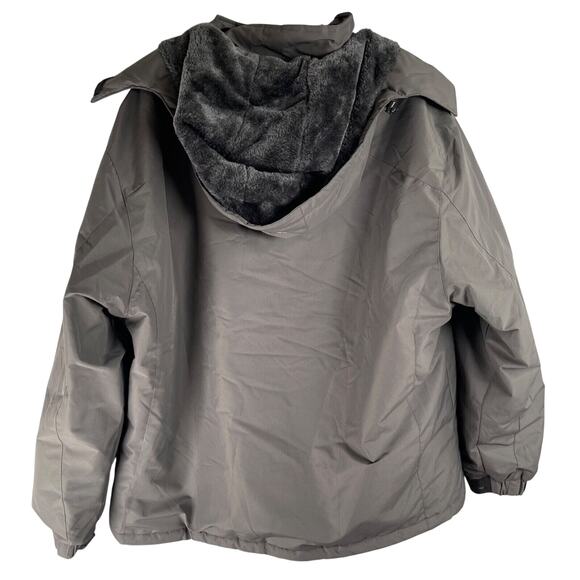 Pooluly Ski Jacket Mens XXL Gray Waterproof Windbreaker Hooded Fleece Lined - Picture 5 of 10